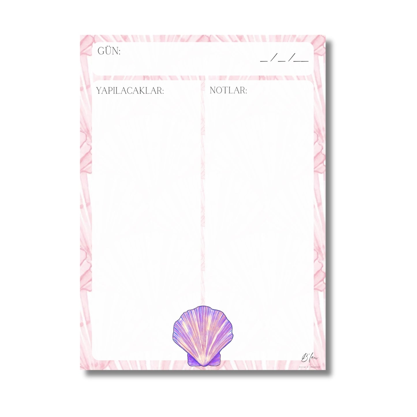 B'len "mini planner" Günlük Planlayıcı Denizaltı Midye