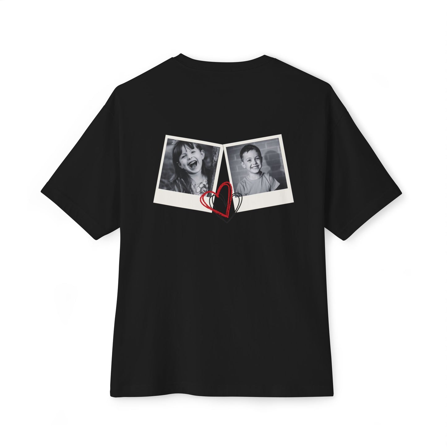 B'len Special Oversize T-Shirt Polaroids Unisex Siyah *Kişiye Özel Baskı