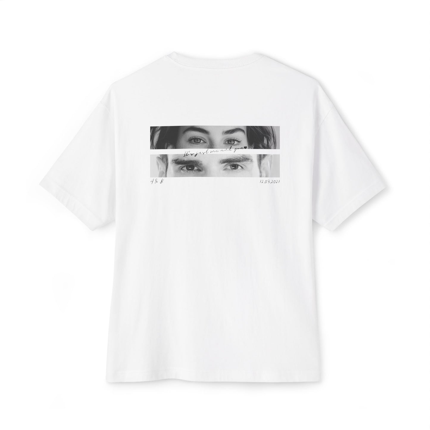 B'len Special Oversize T-Shirt Me &You Unisex Beyaz *Kişiye Özel Baskı