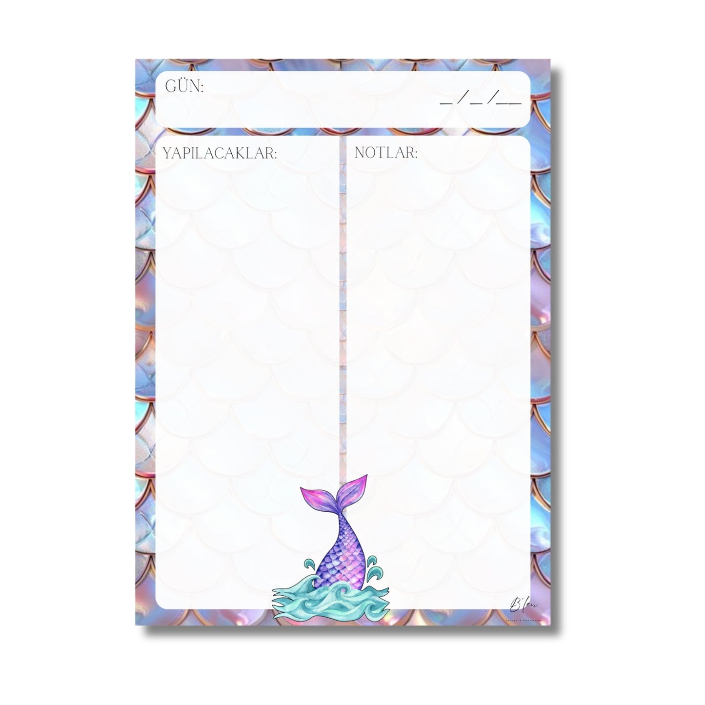 B'len "mini planner" Günlük Planlayıcı Denizaltı Denizkızı