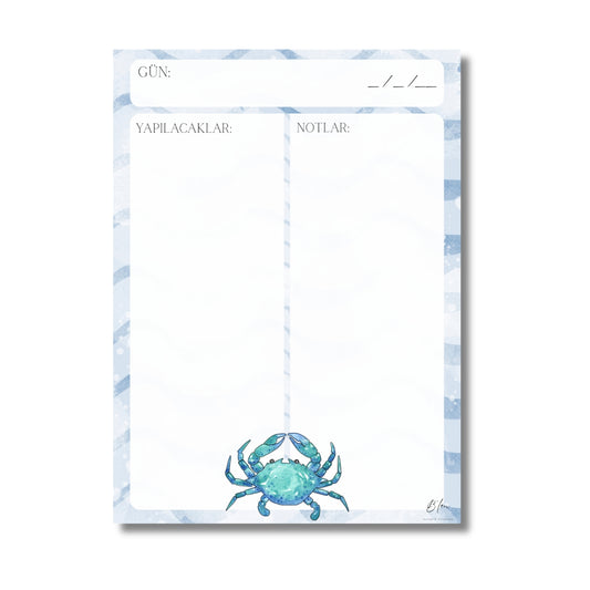 B'len "mini planner" Günlük Planlayıcı Denizaltı Yengeç