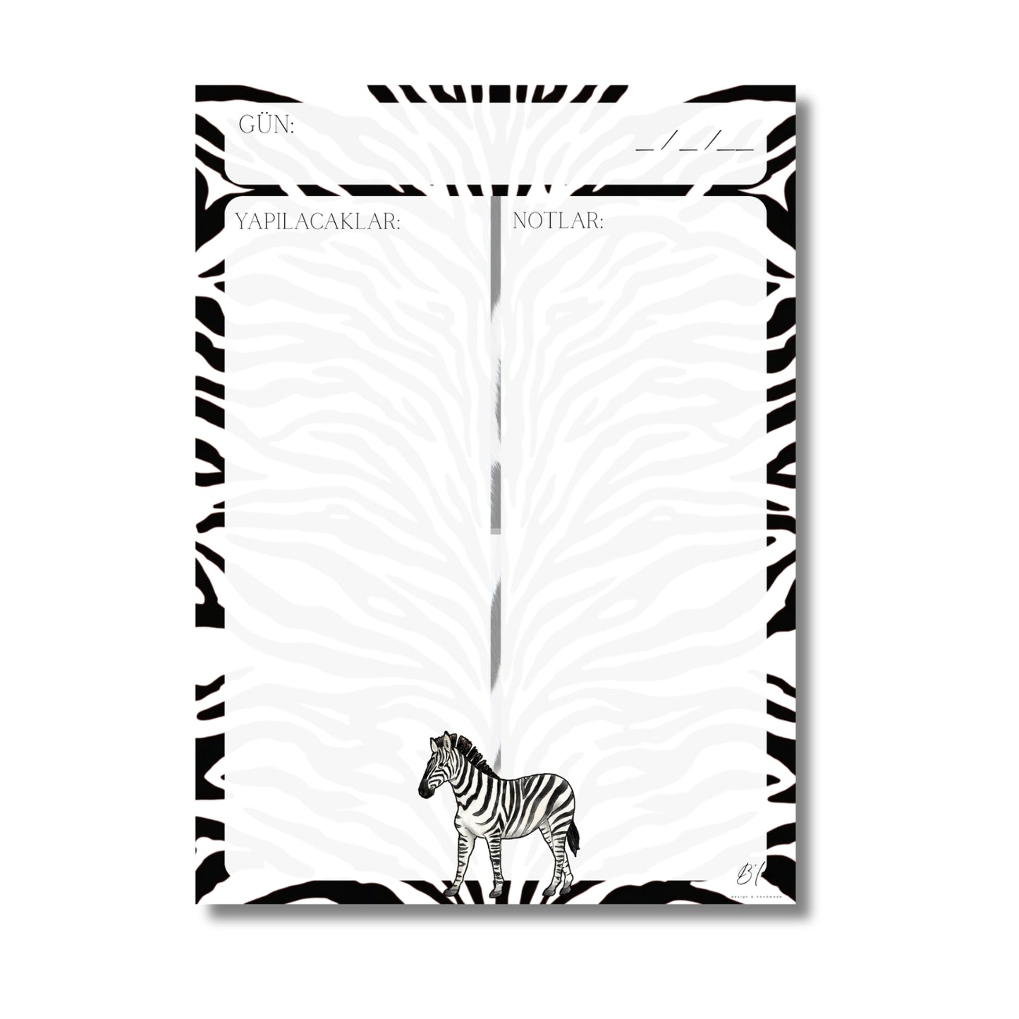 B'len "mini planner" Günlük Planlayıcı Hayvanlar Zebra