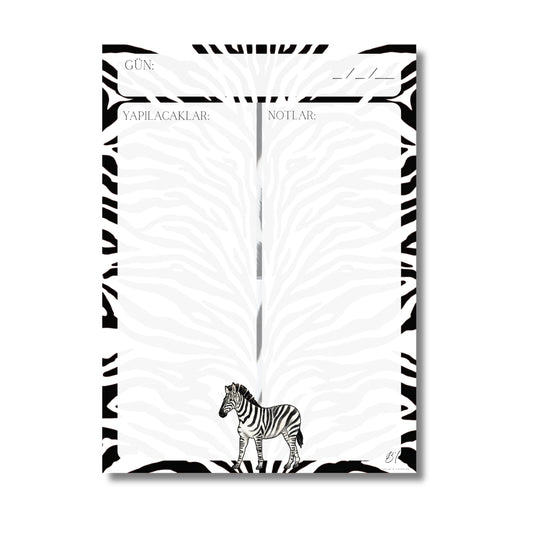 B'len "mini planner" Günlük Planlayıcı Hayvanlar Zebra
