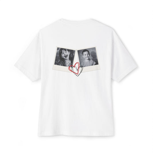 B'len Special Oversize T-Shirt Polaroids Unisex Beyaz *Kişiye Özel Baskı