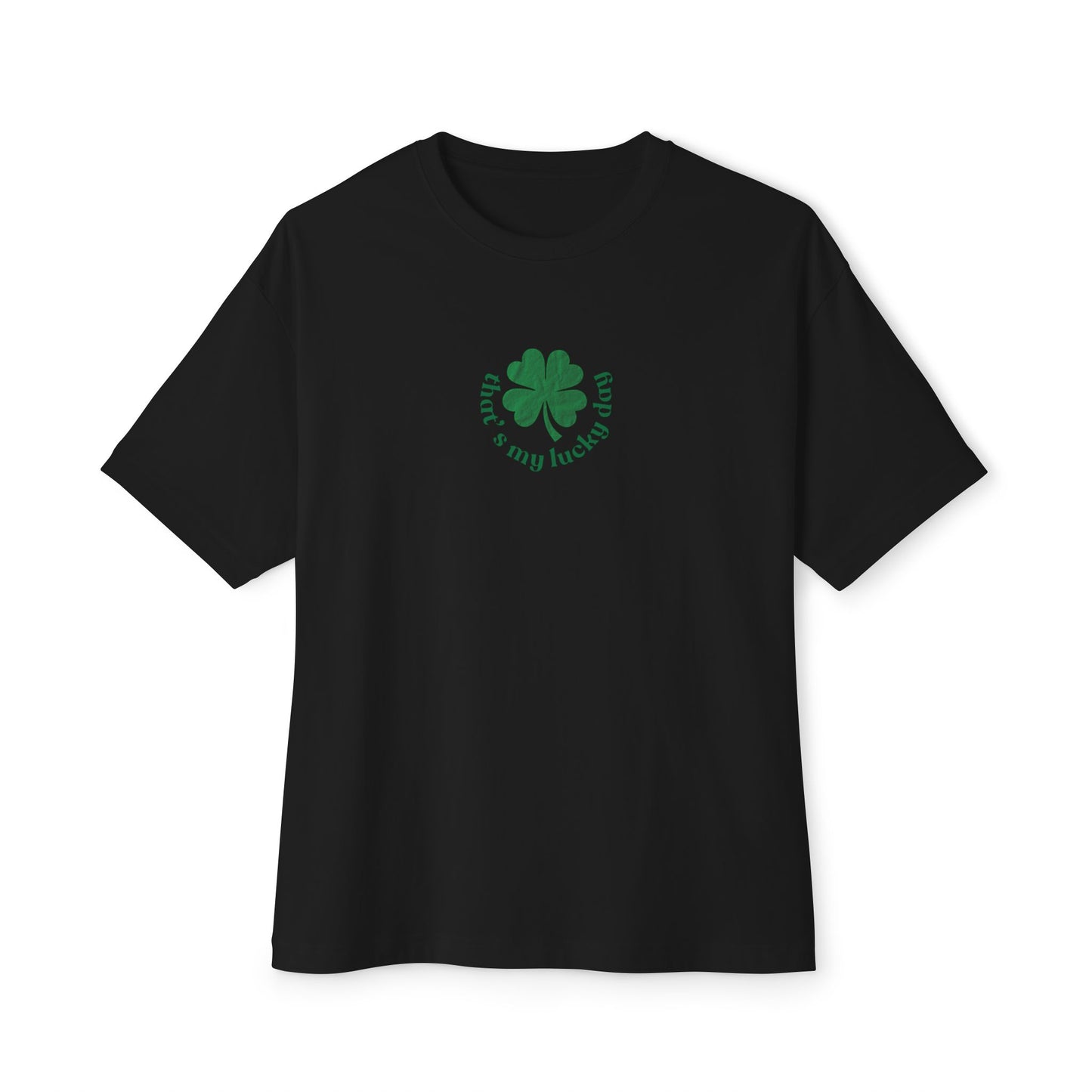 B'len Oversize T-Shirt That's My Lucky Day Siyah